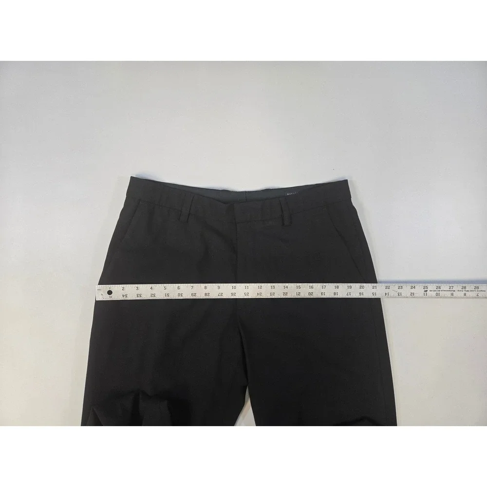 Banana‎ Republic Dawson Men 33x34 Black Wool Lycra Blend Straight Dress Pants